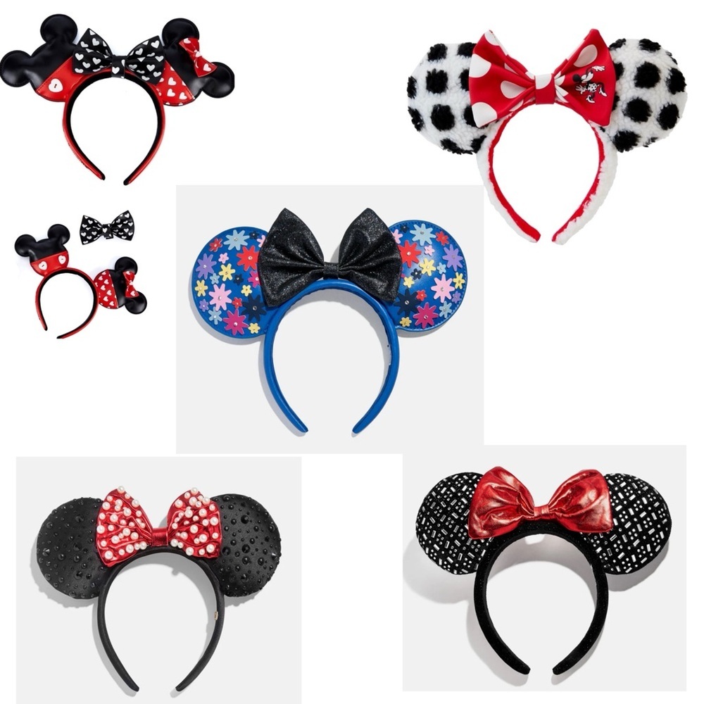 Loungefly Minnie Mouse Rocks The Dots Classic Sherpa Ear Headband  Dustbag